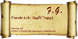 Fendrich Gyöngyi névjegykártya