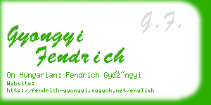 gyongyi fendrich business card